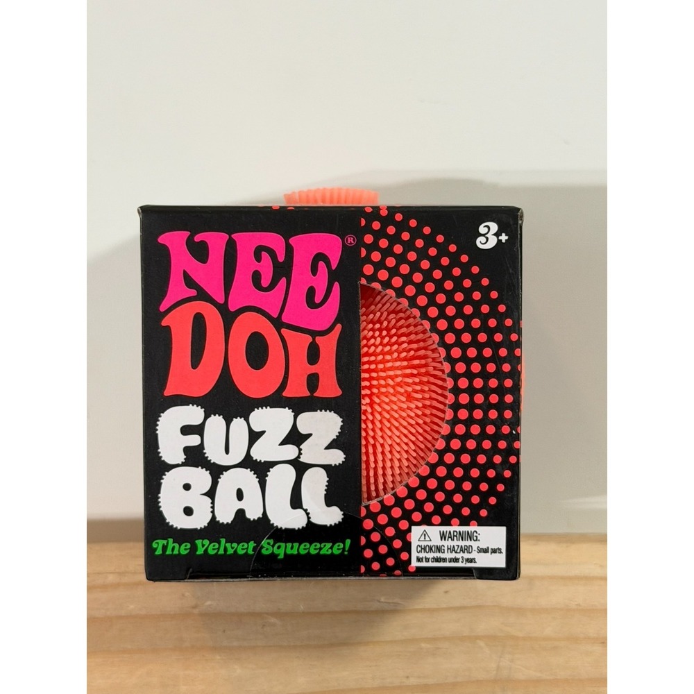 NEW! FUZZ BALL Nee Doh ORANGE Fuzzball THE VELVET SQUEEZE! Stress Squish NEEDOH